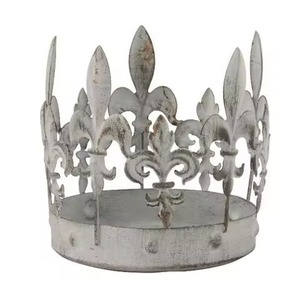 Belle couronne de Noël en métal décoration de table ornement de pièce maîtresse de fête de vacances - Product Image 6