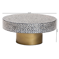 Table basse en incrustation de nacre faite à la main avec un superbe design en mosaïque Table basse intemporelle en incrustation de nacre pour classique