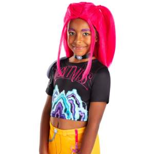 K-Pop Demon Hunters Mira Kids <b>Wig</b> 32-Inch High Temperature Fiber Synthetic Lace Hair for Cosplay Carnival & Halloween - Product Image 3