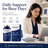 Cápsulas de Raíz de Astrágalo OEM 30:1, Suplemento Adaptógeno para la Salud Inmunológica, Favorito del Mercado Estadounidense, Marca Privada Wellness