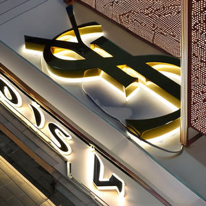 Segnaletica personalizzata per negozio all'aperto a LED per tabacco e alcol. Segnali LED acrilici in acciaio inox retroilluminati 3D. Lettere canale in metallo acrilico - Product Image 1