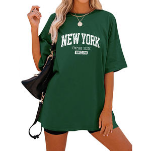 Camiseta de Lona Informal Regular para Mujer, de Algodón OEM, Transpirable, Estilo Urbano, Personalizable, Ecológica, con Impresión Digital, Tinte Liso, Secado Rápido - Product Image 6