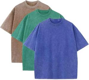 Meilleurs T-shirts d'été surdimensionnés en coton lourd pour hommes T-shirt vintage coupe ample à manches courtes T-shirts décontractés pour hommes femmes - Product Image 3