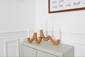 ZAM ZAM IMPEX's Premium Quality 5-Arm Mango Wood <b>Candle</b> Stick Holder Handmade Home Decoration for Easter Occasions Best Price - Product Image 5