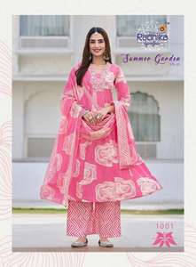 Traditional Women's <b>Indian</b> Pakistani Wedding Collection Embroidery Work Pure Cotton <b>Kurta</b> Palazzo Dupatta for Weddings Special - Product Image 6