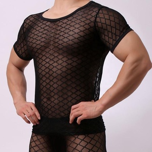เสื้อยืดตาข่ายโปร่งใสสำหรับผู้ชายเสื้อตาข่ายระบายอากาศขนาดพลัสไซส์ออกแบบโลโก้ได้ตามต้องการ - Product Image 4