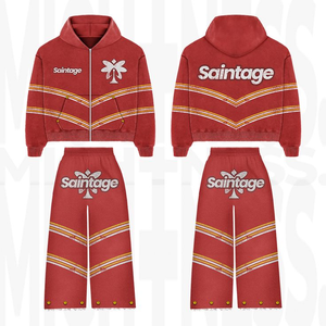 Survêtement décontracté d'hiver en molleton de coton léger, surdimensionné, délavé à l'acide, design unique, qualité supérieure, pour 2026 - Product Image 2