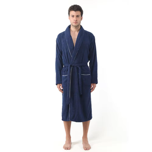 Peignoir éponge taille XL unisexe tissu tricoté gaufré avec impression unie Peignoir spa unisexe pour la maison saison d'automne fabriqué en Turquie - Product Image 1