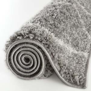 Alfombra de Pelo Sintético de Conejo, Estilo Marroquí, Gris, con Diseño de Mechones, para Sala de Estar o Pasillo - Product Image 5