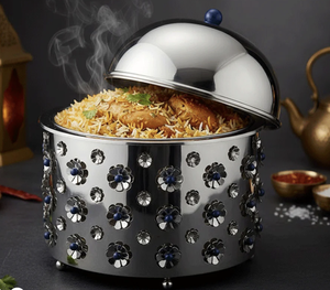 Most Popular Modern Eco-Friendly Casserole Mirror Polished Hotpot Double <b>Wall</b> Wedding Event Food Serving Luxury Food Warmer Use - Product Image 6