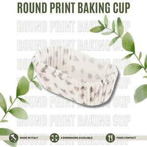 Fabriqué en Italie, papier sulfurisé jetable à double paroi, recyclable, ovale, imprimé, blanc, moules à cupcakes, personnalisables - Product Image 2