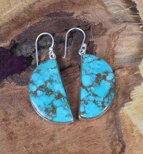 Pendientes de Plata de Ley con Turquesa Natural, Joyería de Piedras Preciosas Hecha a Mano, Elegante Regalo para Mujer - Product Image 3