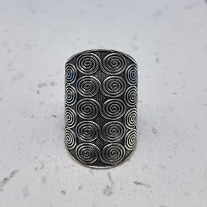 Vintage 925 Bague En Argent Bohème Spirale Mandala Conception Longue Plaine Lunette Réglage Incrustation De Mariage Anniversaire Fête Cadeau pour Elle - Product Image 4