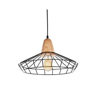 Lámpara colgante de techo de forma ancha de madera y hierro más vendida con color dorado con color y tamaños personalizados - Product Image 4