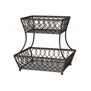 Frutero personalizado de estilo moderno, decoración de mesa de comedor con acabado antiguo, cesta grande para servir comida, Mesa para el hogar y el Hotel - Product Image 2