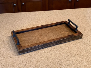 Home Decor Wooden Serving Tray With Aluminum Handle Customized <b>Light</b> Luxury Storage Tray Upscale Wood Jewellery Display Tray - Product Image 2