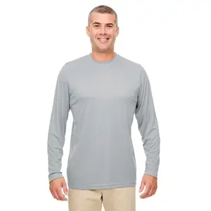 Camiseta de manga longa masculina com logotipo para impressão, camiseta esportiva de lazer e academia para homens, camiseta diária de secagem rápida para academia e corrida