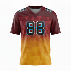 Maillots de football américain personnalisés sublimés, manches courtes, respirants, antibactériens, grande taille, logo avant pour les équipes - Product Image 3