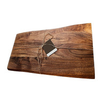 Planche à découper épaisse en bois d'acacia de forme irrégulière grand plateau de découpe en bois écologique de haute qualité à bas prix en gros