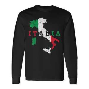 T-shirt à manches longues « Fierté du patrimoine italien » – Design drapeau italien – Promotionnel – Pour les Italiens - Product Image 1