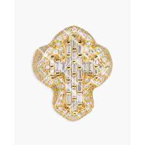 Bague en or 14 carats avec croix en moissanite - Product Image 2