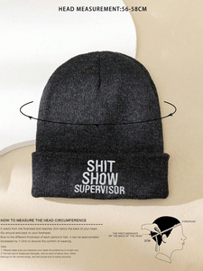 Bonnet d'hiver Jacquard avec impression numérique Vente en gros personnalisé Y2K à revers Bonnet acrylique tricoté avec logo brodé Vente à chaud - Product Image 3