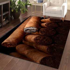 Alfombra de Lana con Estampado de Cigarros, Diseño Digital Inspirado en el Tabaco, Ecológica, Grosor Medio, con Base de Látex - Product Image 4