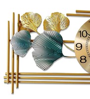 Horloge murale silencieuse à quartz au design bohème moderne en métal, finition dorée abstraite de luxe, décoration de salon, Diwali, mariage