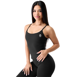 Aura Form Tank <b>Women</b>’s Seamless 2 in 1 Built In Bra Sculpting Activewear Fitness Stretch Tank Top Black - Product Image 2