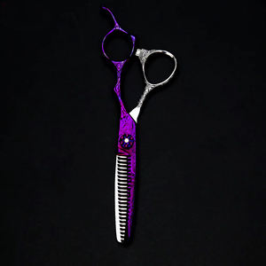 Tijeras de adelgazamiento de cabello de acero inoxidable VG10 de Japón Premium, tijeras de corte de peluquero de hoja recta de alta calidad para uso en salón - Product Image 3