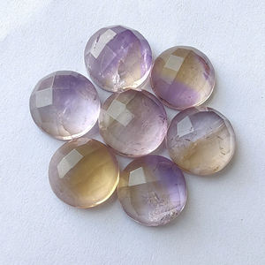 Increíble calidad Natural ametrino forma redonda Checker Cut piedras preciosas parte posterior plana calibrada al por mayor, tamaños personalizados disponibles - Product Image 5