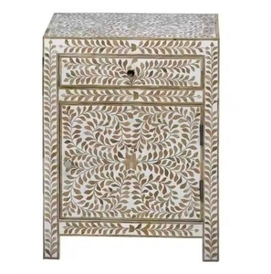 Mesa Auxiliar de Hueso Incrustado de Primera Calidad al por Mayor, Diseño Floral, para el Hogar y la Sala de Estar, Mesa de Noche de Hueso Incrustado para Dormitorio - Product Image 1