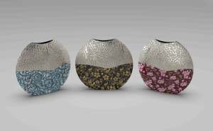 Premium Modern Luxury Set of 2 Metal with Enamel Finished Flower <b>Vase</b> Unique Style Fancy for Home Decoration and Weeding Decor - Product Image 3