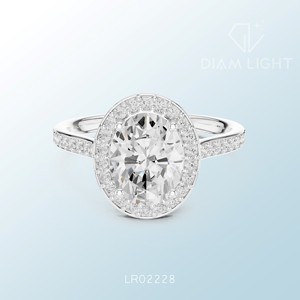 Modern oval <b>cluster</b> ring handcrafted with certified diamond elegant design for weddings engagement or personal statement jewelry - Product Image 3