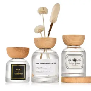 150ml 200ml vuoto tondo per aromaterapia Reed diffusore bottiglia di vetro decorativo bottiglia di profumo con tappo in legno