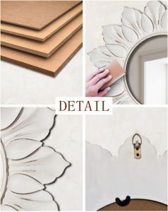 Vintage Sunflower Design <b>Wall</b> <b>Mirror</b> with Distressed White Wooden Frame Round Decorative Accent <b>Mirror</b> for <b>Living</b> <b>Room</b> Bedroom - Product Image 5