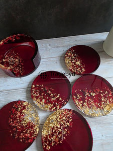 ที่รองแก้วเรซิ่นทันสมัย คุณภาพพรีเมียม หรูหรา รูปทรงสี่เหลี่ยม ผลิตด้วยมือ อุปกรณ์เสริมเครื่องดื่ม Tradebyd - Product Image 2