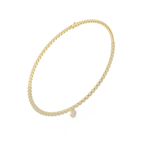 Collar de Novia de Oro Amarillo de 14K con Diamantes Cultivados en Laboratorio, Chapado en Oro, para Mujer, de Lujo, Certificado, para Boda, Fiesta, Aniversario, Elegante - Product Image 6