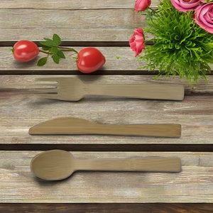 Chất Lượng Cao Cấp Compostable Mía Bột Giấy Dao Kéo Đặt Phân Hủy Sinh Học Dùng Một Lần Nĩa Muỗng Dao Cho Phục Vụ Takeout Bên - Product Image 2