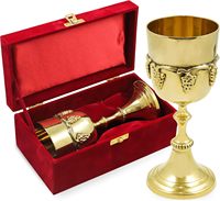Calice en laiton doré fait main, écologique, de luxe, moderne, lavable, pour communion, vin, extérieur, maison, bureau, personnalisable