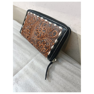 Unisex Đen Biên Giới Nâu Hoa Thiết Kế Ly Hợp Túi Tay Dụng Cụ Mềm Da Biểu Tượng Tùy Chỉnh Hot Bán Tại Ấn Độ - Product Image 3