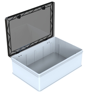 ABS <b>Plastic</b> Waterproof White Junction Box 400x600x242 mm IP65 Surface Mounted Transparent Door Mounting Screws 5.64kg POLI 047 - Product Image 3