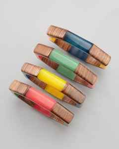 Ensemble de bracelets pour femmes à la mode en bois coupe coeur rond fait à la main cadeau de mode INDIA ART PLACE - Product Image 5