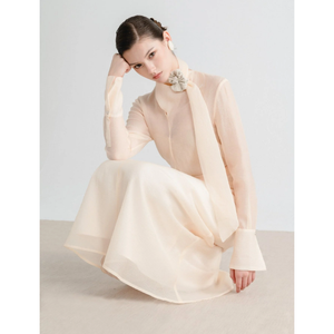 2025 nouveau Design dame chemise Blouse OLIVER WRAP BLOUSE chemise à manches longues mode femmes vêtements étiquettes personnalisées fabriquées au Vietnam - Product Image 4