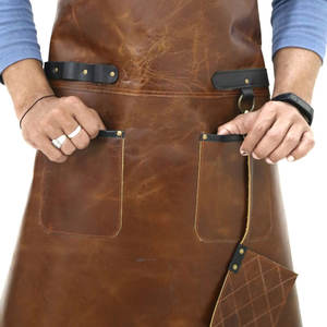 Delantal de cuero de vaca dorado personalizado de alta calidad, impermeable, protección de soldadura, ropa de seguridad, tela, uso en la cocina - Product Image 4
