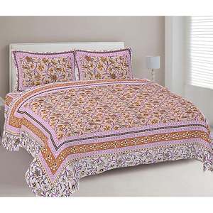 Fuchsia Pink Floral <b>King</b> <b>Size</b> Flat <b>Sheet</b> Set with 2 Pillow Covers (ADB1462) - Product Image 1