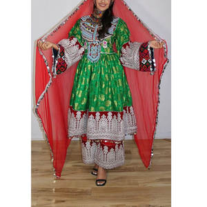 Vestido Afgano Kuchi Hecho a Mano, Ligero, Transpirable y Cómodo, Estilo Tradicional Musulmán Vintage para Mujer, Uso Diario y para Eid - Product Image 1