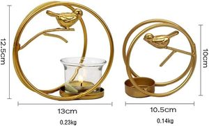 เชิงเทียนโลหะโลหะชุบทองแท่นเทียนสำหรับตกแต่งบ้านแม่พิมพ์เทียนหรูหรา - Product Image 3