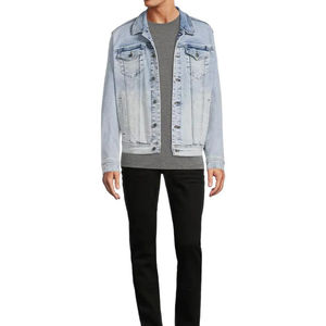 Nueva Chaqueta Vaquera de Moda de Invierno, Última Llegada, al por Mayor, Lavada, Personalizada con Logotipo Frontal, Chaquetas Vaqueras para Adultos Hombres - Product Image 4