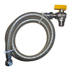 Kit de Tubería de Gas Flexible sin Costuras, Serie 300, Acero Inoxidable con Acabado 2B, Válvula de Seguridad, Certificación EN 14800, para Estufa y Calentador de Agua - Product Image 2